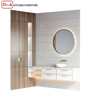 PINAI Toilet Furniture Plywood Water Resistant Bathroom Vanity Cabinets
