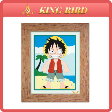 Wood collage photo frame collage patchwork decorative painting of ONE PIECE