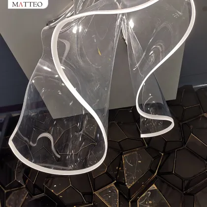 Handmade Acrylic Wave Sculpture Skirt Design Chandelier