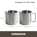 Outdoors Stainless Steel Camping Mugs With Foldable Handle