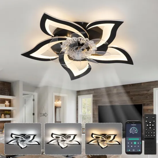 Powerful 5-Blade DC Motor Ceiling Fan with LED Light and Remote Control