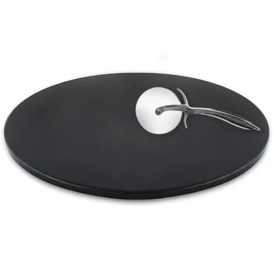 Heritage Pizza Stone: Black Ceramic Baking Pan for Oven and Gas Grill