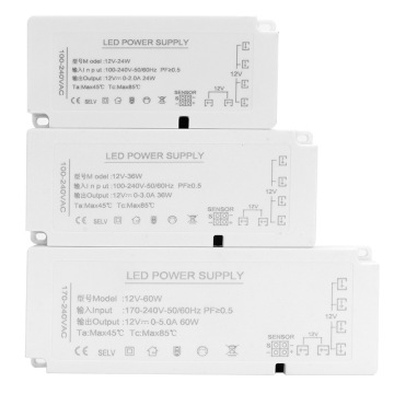 12V/24V LED Slim Display voeding met DuPont -draadinterface en lichaamssensor voor garderobe/wijnkastverlichting