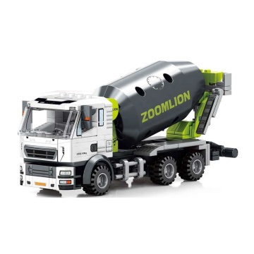 200+ PCS Mini Concrete Mixing Truck Crane Excavator Building Block Kit - Construction Toys for Kids