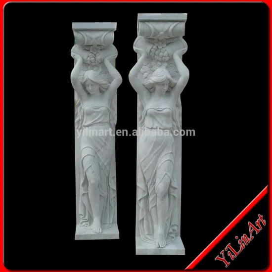 Natural stone hand carved decorative pillar gazebo statue YL-L205