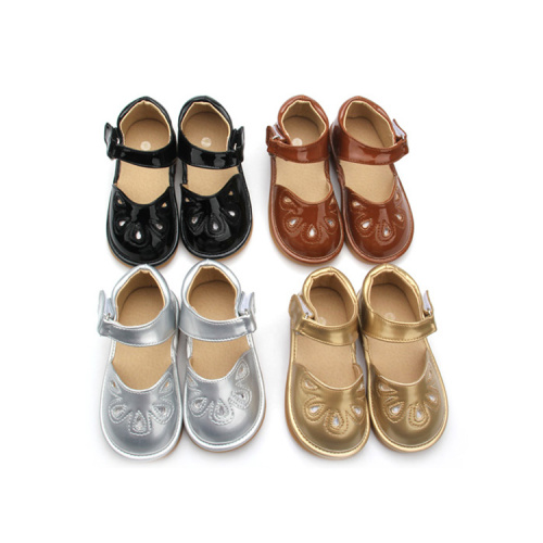 Girls Squeaky Sandals Genuine Leather Soft Modern Baby Squeaky Shoes Girls Factory