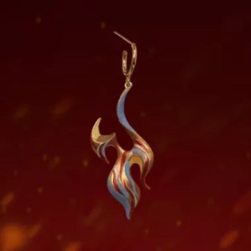 "Dancing Fire" designade örhängen applicerade