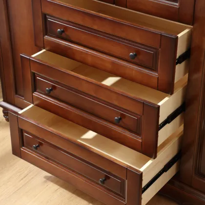 American Style Solid Wood Wood Grain Wardrobe