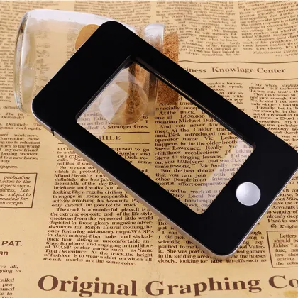 5x Ultra-Thin Portable Mobile Phone Magnifying Glass with LED Light