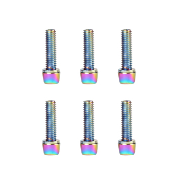 6PCS M5*15mm自転車ステムガスケット付きネジ - レインボーバイクボトルラックボルト（MTB/道路）