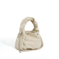 Fashion Chain Handle: Genuine Leather Cloud Bag