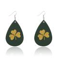 20 paires de boucles d&#39;oreilles en faux cuir de la Saint-Patrick Boucles d&#39;oreilles irlandaises en trèfle Boucles d&#39;oreilles en forme de larme de trèfle pour femmes