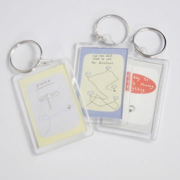 Clear acrylic photo keychain for souvenir