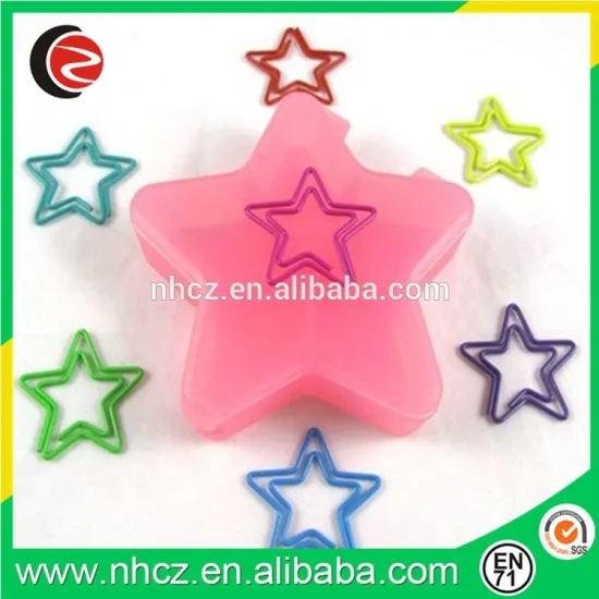 Star Shaped Paper Clips in Star Shaped PVC Box