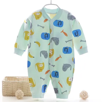 Baby Cotton Pajamas: Autumn and Winter One-piece Climbing Clothes