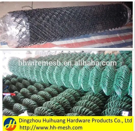 PVC coated chain link fence with barbed wire