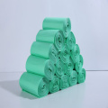 Biodegradable printed plastic waste bags on roll