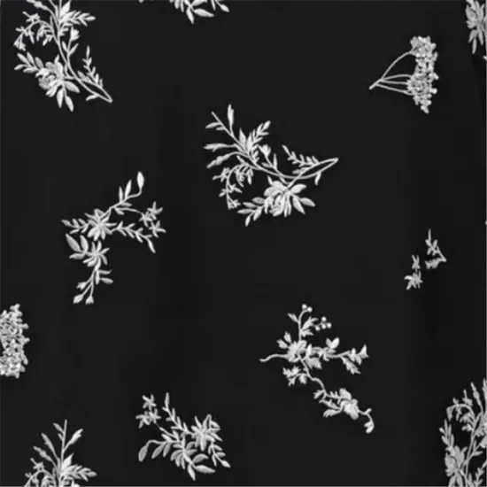 Afraic Black Viscose Rayon Floral Printed Dress Fabric