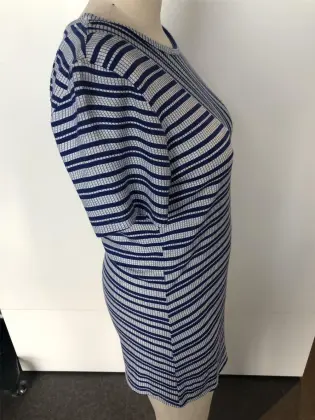 Twill stitching a short-sleeved dress