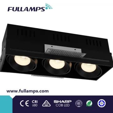 Fullamps trimless 3*10W COB LED Grille Light recessed office spot lighting