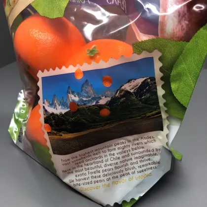 Great Printed Orange Packaging Plastic Bag For Fresh Vegetable Packaging