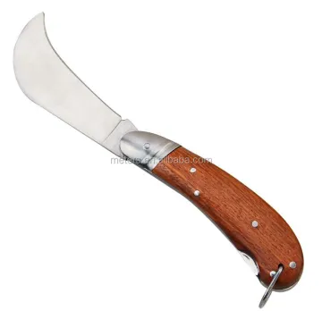 Stainless Steel Electrician's Multi-Functional Pocket Knife with Wood Handle