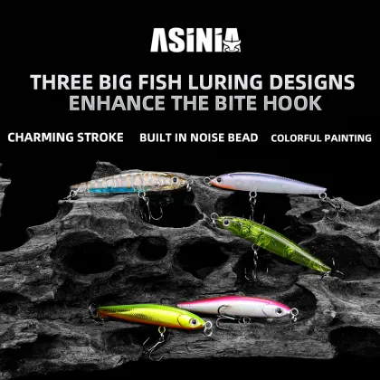 New Bearking Official Store 56mm 3.3g Sinking Pencil Bait Fishing Lure ASINIA