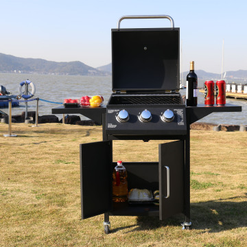 New Design Deluxe 3-Burner Liquid Propane Outdoor BBQ gas grill and Charcoal Combo Grills Patio Backyard Cooking