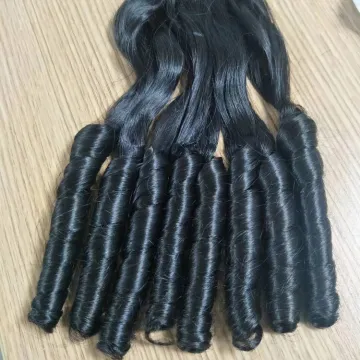 Double Drawn Funmi Curl Human Hair Bundles With Closure Top Quality Unprocessed Virgin Brazilian Human Hair Weft