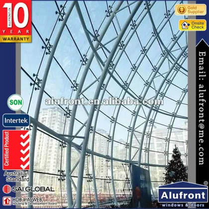 Top Quality Spider Curtain Wall/Steel Structure Curtain Wall For High Rise Building