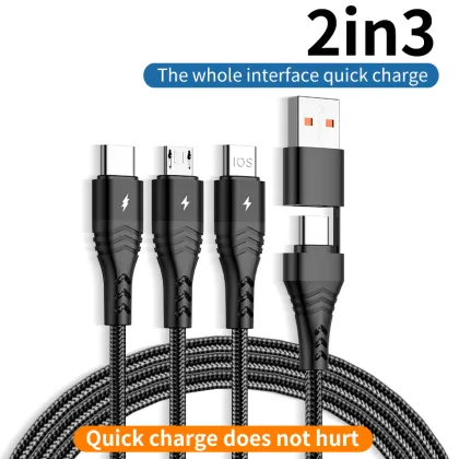 AC 100W 6-in-1 Braided Fast Charging Cable for HUAWEI Super Charge