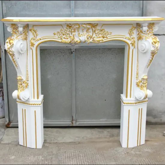 Golden Colour Factory Price Home Decorative Polyurethane PU Fireplace