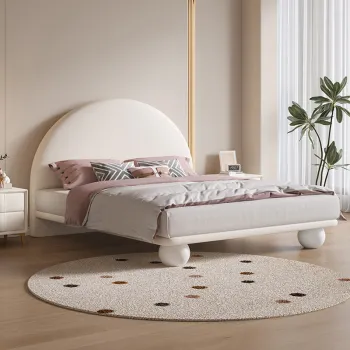 Modern Luxury Double Reversible Wooden Bed with Soft Upholstery and Leather for Kids Bedroom Furniture Wholesale