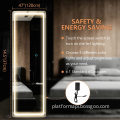 Smart LED Barber Mirror with Lights, Clock, and Music for Barbershops