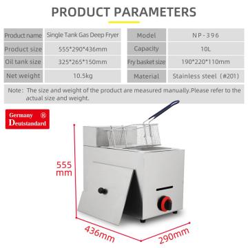 Fryer Deep Gas Gas Restoran dengan 6L