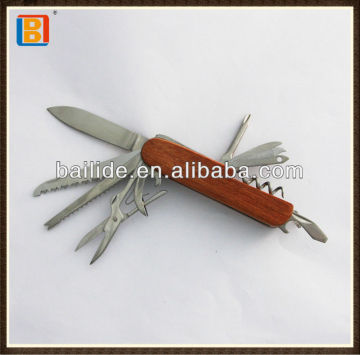 2017 Outdoor Survival Camping Knives And Multipurpose Stainless Steel Tactical Pocket Swiss Knife With Rose Wooden Handle