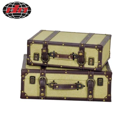 Set of Three Linen Hand Box