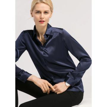 Silk Blouse for Women 100% Pure Silk Long Sleeves Cool Smooth Tops Long Sleeve Button Down Shirt Casual Work Office Silky Blouse