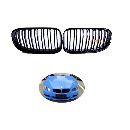 Gloss Black Front Kidney Grille Trim for BMW 3 Series E92 (2010-2013)