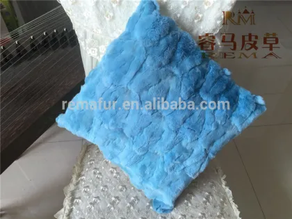 100%Good quality rex rabbit fur pillow/pilloe cover