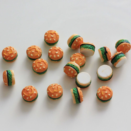 Τεχνητό 3D Kawaii Φτηνά Loose Chunky Cute Resin Hamburger Cabochon Beads Mini Size for Decoration DIY