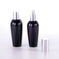 Special-shaped black glass bottle with silver cap