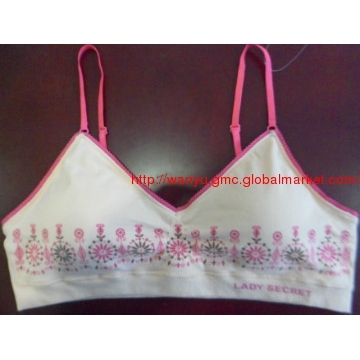 seamless double layer bra with cup pad and lace