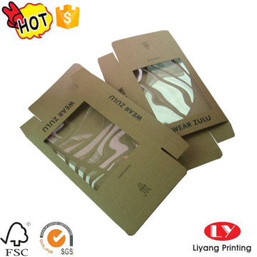 Kraft paper underwear packaging box with window