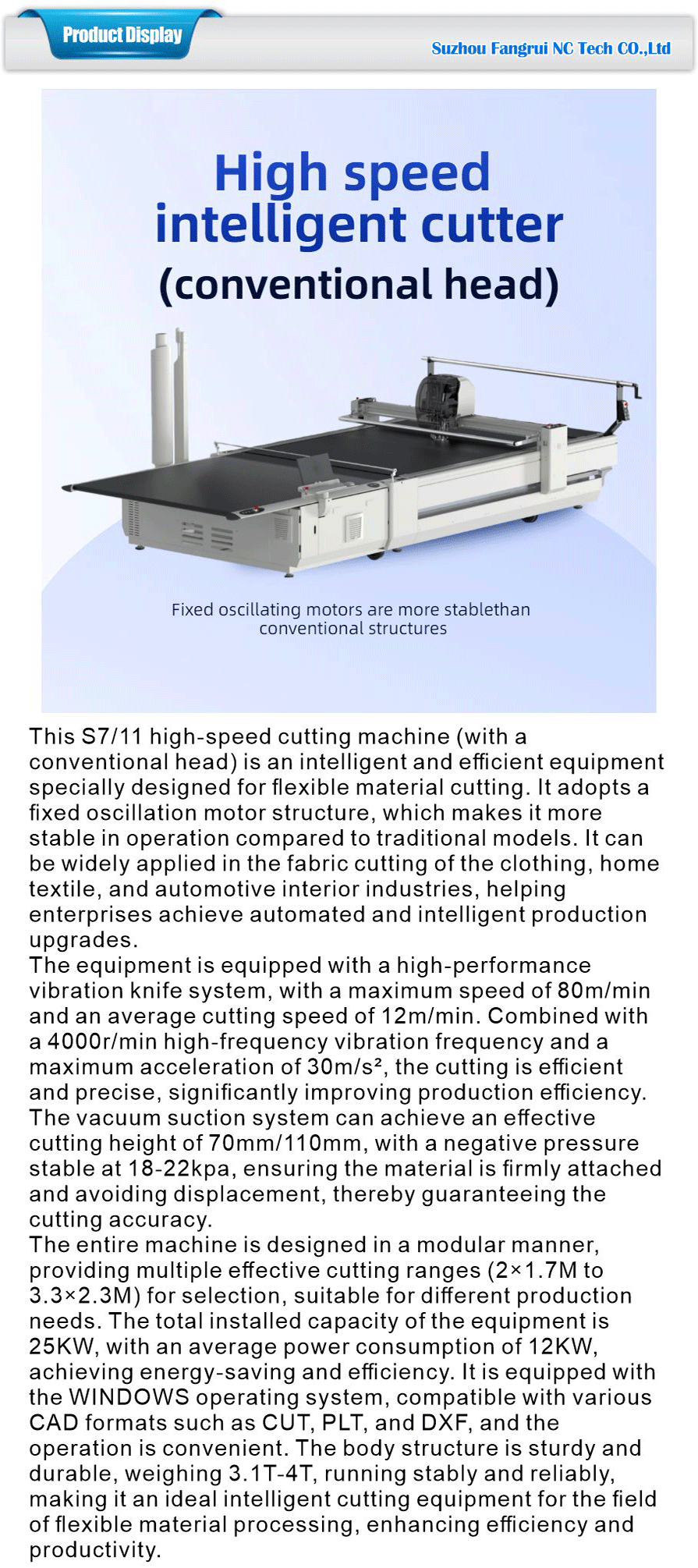 fabric cutting machine high speed