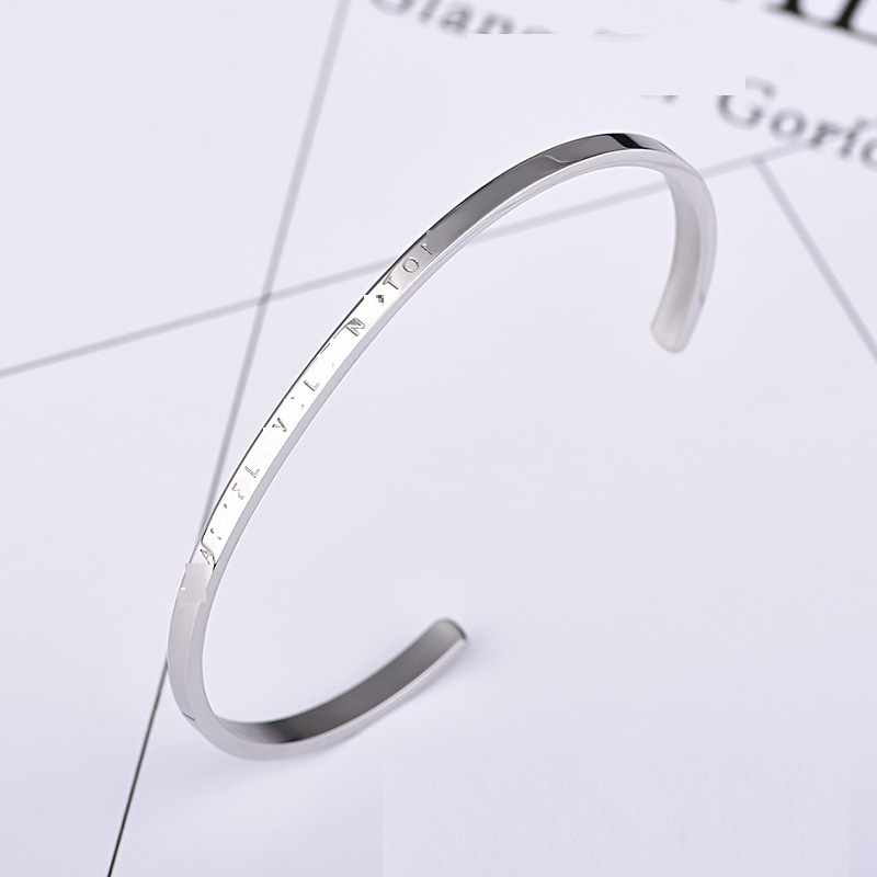 Rose Gold Plated Thin Cuff Bangle For Women