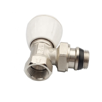 Nickel Plated Sealed Angled Manual Radiator Valve for Aluminum Plastic Pipe Heating Radiator