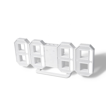 2022 New Design Temperature 3D LED Wall Clock with Adjustable Brightness for Home Decoration