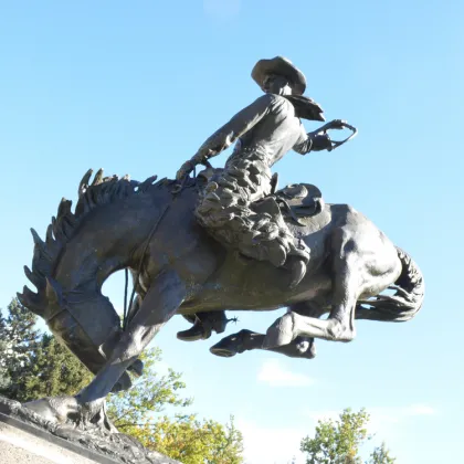 bronze foundry large outdoor copper cowboy horse statue
