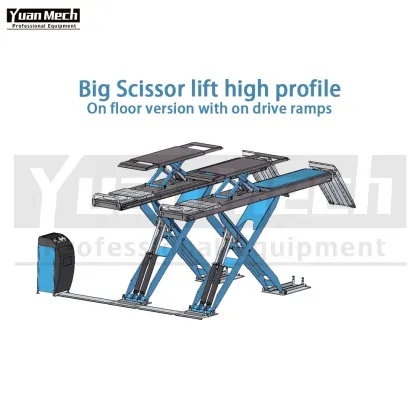 Big Scissor Lift on Drive Ramps